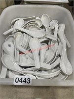 Large lot of Asian restaurant soup spoons