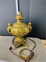Antique Guilded Gold Cherub Lamp