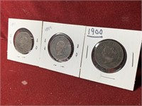 (3) MIX DATE CANADA LARGE CENTS 1891 / 1899 / 1900