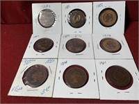 (9) MIX DATE CANADIAN LARGE CENTS
