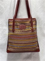 BORN leather and Striped Fabric Handbag Tote