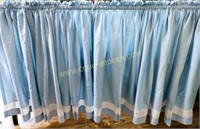 BLUE VINTAGE CURTAINS WITH ROSE LACE BORDER