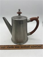 Vintage old, Sturbridge Village, pewter teapot,