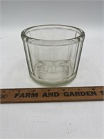 Vintage Ribbed Clear Glass Salt Jar 4" Diameter