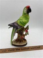 Vintage 11" Ceramic Red Green Purple  Parrot