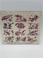 Vintage 1953 Full Sheet of 24 Space Themed