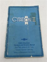 1985 Chevrolet citation, two owners manual