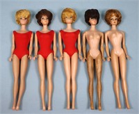 (5) 850 Bubble Cut Barbie Dolls Incl. Brownette