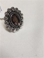 German Silver Amethyst Ring Size 7