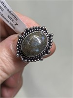 German Silver Labarodorite Ring Size 7
