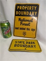State Park Boundary Signs, largest 10" x 7"