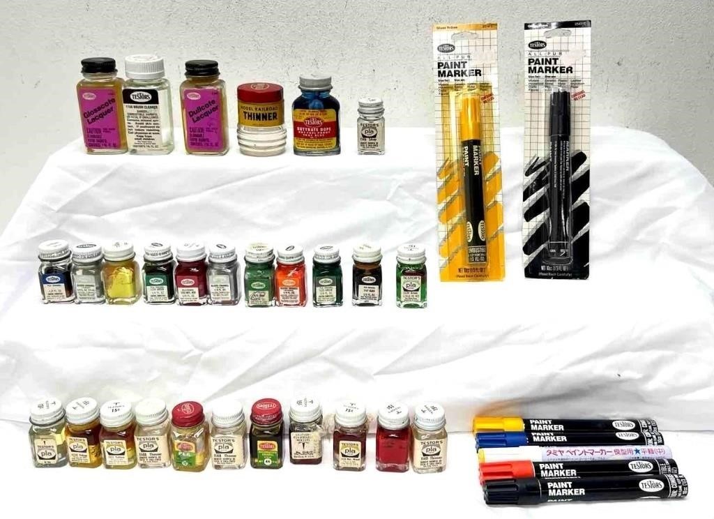 Testors Model Paints in bottles and markers
