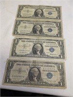 4 - 1957 One Dollar Silver Certificates