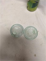 2 CFJ Blue/Green Glass Inserts for Canning Jar