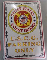 United States Coast Guard Parking Only Sign
