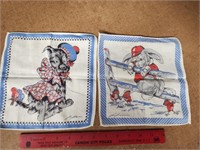 Lot of 2 vintage Children's Handkerchiefs Tom Lamb