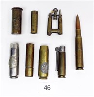 Vintage WWI/WWII Trench Art Bullet Shell Lighters