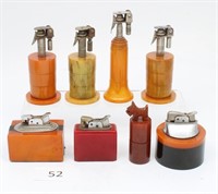Lot of 8 Vintage Bakelite Table Lighters