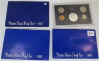 3 - 1968 US Proof sets