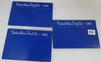 3 - 1969 US Proof sets