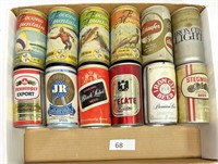 12 Vintage 1970's Pull Tab Beer Cans Pocono