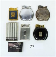 Lot of 5 Vintage Evans Banner Pocket Lighters