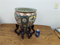 VTG Oriental Fish Bowl w/Stand