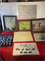 Home decor signs and pictures