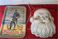 Vintage plastic Santa Claus mold & tray