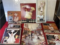 Large amount of kitchen home chef decor