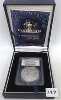 2009 Silver American Eagle, Happy Holidays