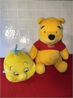 Large  Winnie the Pooh and  Flouder stuffed animal