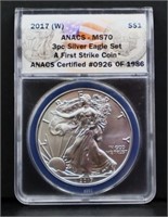 Graded 2017W First Strike silver eagle coin