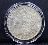 1885O color reverse Morgan silver dollar