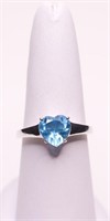 STERLING GENUINE BLUE TOPAZ HEART RING