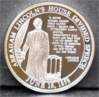 Abe Lincoln House Divided Speech proof coin