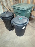 3 trash cans