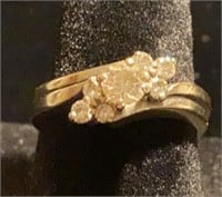 14K white gold diamond bridal set