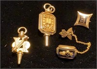 10K yellow gold Greek keys and pins