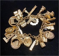 Vintage Gold over Sterling charm bracelet