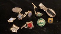 Sterling tie tacks and service pins
