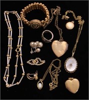 Gold filled lockets, bracelets and necklaces
