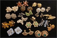 Rhinestone clip-on earrings