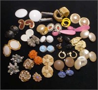 Button and bead style clip-on earrings