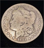 1881 O Morgan Silver Dollar