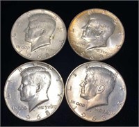 (4) 1968-D Kennedy Half Dollar Coins