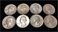 (8) 1964-P Washington Silver Quarter Coins