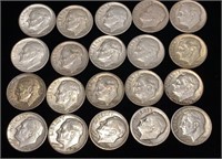 (20) Roosevelt Silver Dime Coins