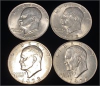 (4) 1972 Eisenhower Dollar Coins