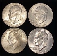 (3) 1976 & (1) 1974 Eisenhower Dollar Coins